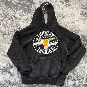 Country Thunder Charcoal grey Hoodie, good used condition, Men size small